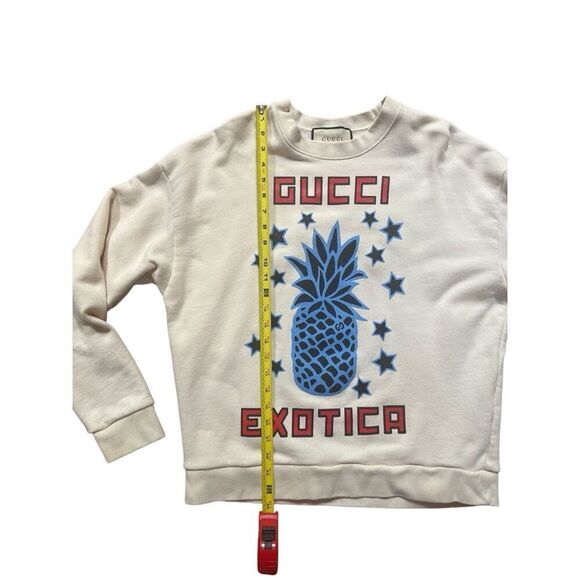 Gucci Exotica 100% Cotton Crewneck Sweatshirt Pineapple Off White Men’s S - Picture 5 of 15